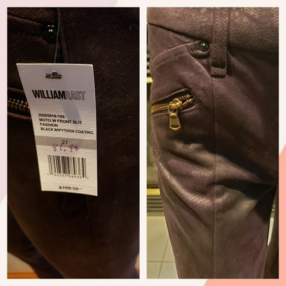 🆕️NWT William Rast Black Skinny Moto Jeans - Picture 4 of 8